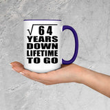 8th Anniversary Square Root of 64 Years Lifetime To Go - 15oz Accent Mug Purple