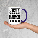 96th Anniversary Square Root of 9216 Years Lifetime To Go - 15oz Accent Mug Purple