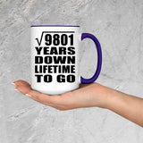 99th Anniversary Square Root of 9801 Years Lifetime To Go - 15oz Accent Mug Purple