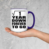 1st Anniversary Square Root of 1 Year Down Forever To Go - 15oz Accent Mug Purple