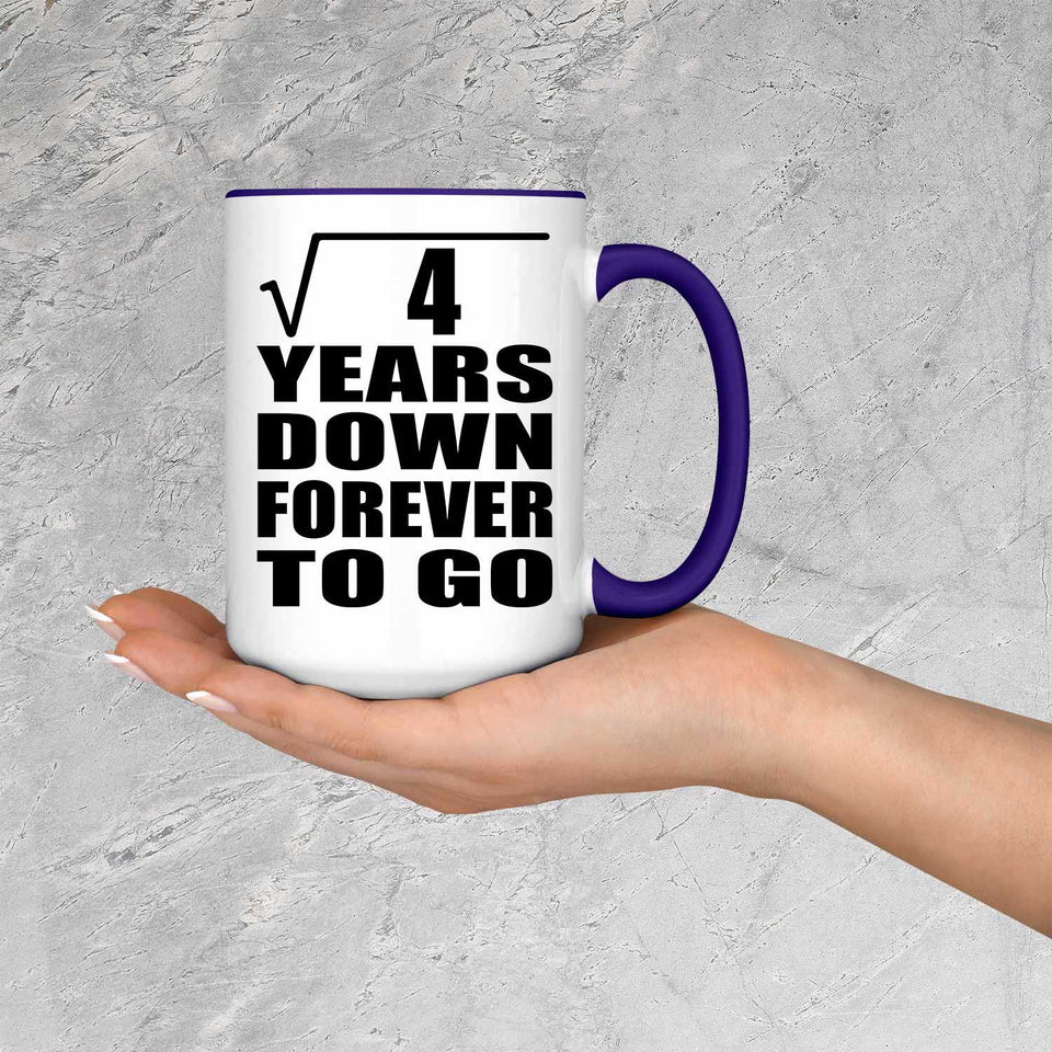 2nd Anniversary Square Root of 4 Years Down Forever To Go - 15oz Accent Mug Purple