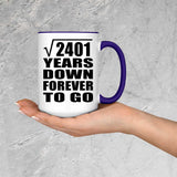 49th Anniversary Square Root of 2401 Years Down Forever To Go - 15oz Accent Mug Purple