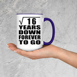 4th Anniversary Square Root of 16 Years Down Forever To Go - 15oz Accent Mug Purple