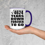 68th Anniversary Square Root of 4624 Years Down Forever To Go - 15oz Accent Mug Purple