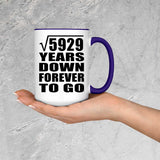 77th Anniversary Square Root of 5929 Years Down Forever To Go - 15oz Accent Mug Purple