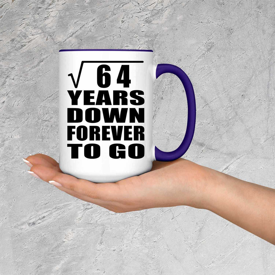 8th Anniversary Square Root of 64 Years Down Forever To Go - 15oz Accent Mug Purple