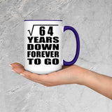 8th Anniversary Square Root of 64 Years Down Forever To Go - 15oz Accent Mug Purple