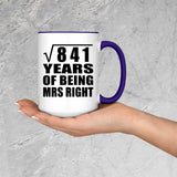 29th Anniversary Square Root of 841 Years of Being Mrs Right - 15oz Accent Mug Purple