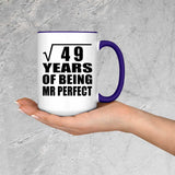7th Anniversary Square Root of 49 Years of Mr Perfect - 15oz Accent Mug Purple