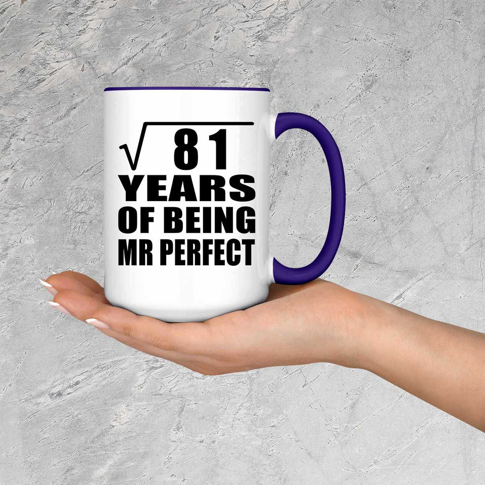 9th Anniversary Square Root of 81 Years of Mr Perfect - 15oz Accent Mug Purple