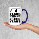 2nd Anniversary Square Root of 4 Years Still In Love - 15oz Accent Mug Purple
