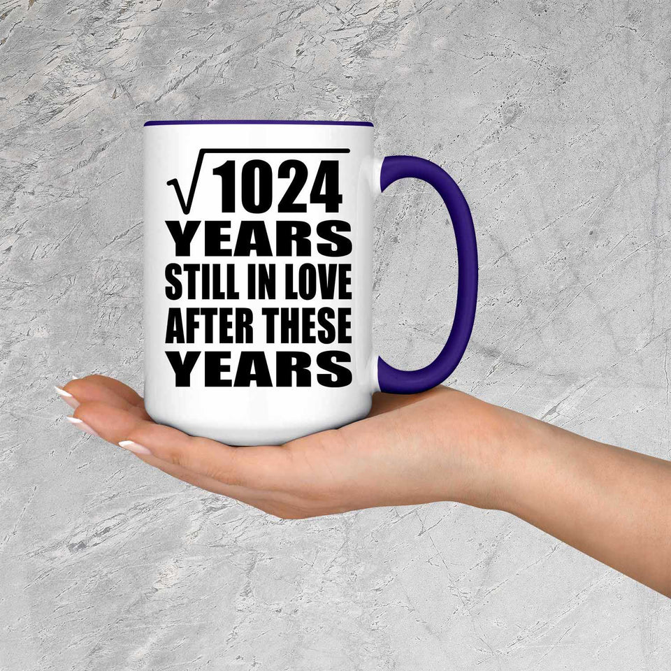 32nd Anniversary Square Root of 1024 Years Still In Love - 15oz Accent Mug Purple