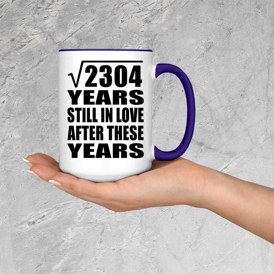 48th Anniversary Square Root of 2304 Years Still In Love - 15oz Accent Mug Purple