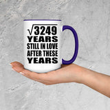 57th Anniversary Square Root of 3249 Years Still In Love - 15oz Accent Mug Purple