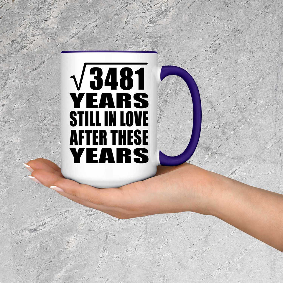 59th Anniversary Square Root of 3481 Years Still In Love - 15oz Accent Mug Purple