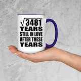 59th Anniversary Square Root of 3481 Years Still In Love - 15oz Accent Mug Purple