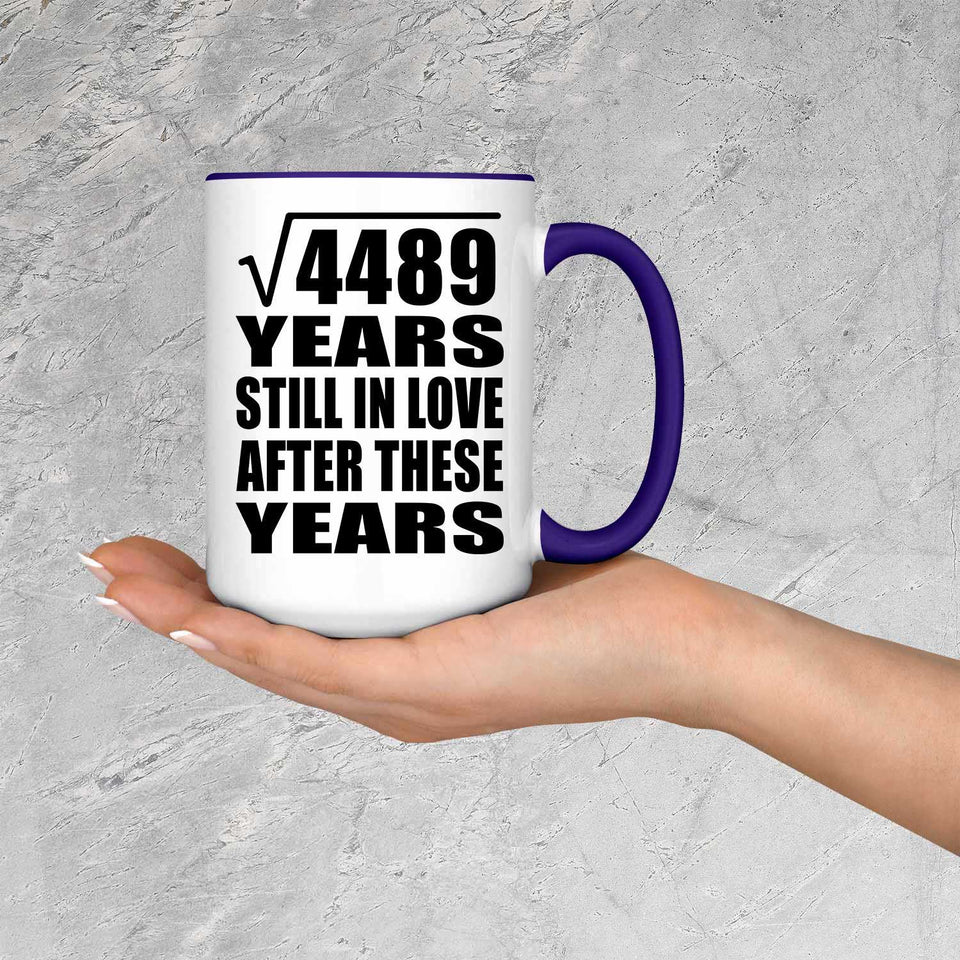 67th Anniversary Square Root of 4489 Years Still In Love - 15oz Accent Mug Purple