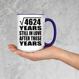 68th Anniversary Square Root of 4624 Years Still In Love - 15oz Accent Mug Purple