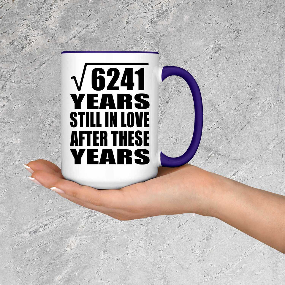 79th Anniversary Square Root of 6241 Years Still In Love - 15oz Accent Mug Purple