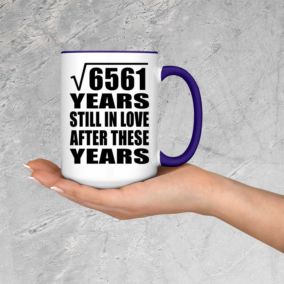 81st Anniversary Square Root of 6561 Years Still In Love - 15oz Accent Mug Purple