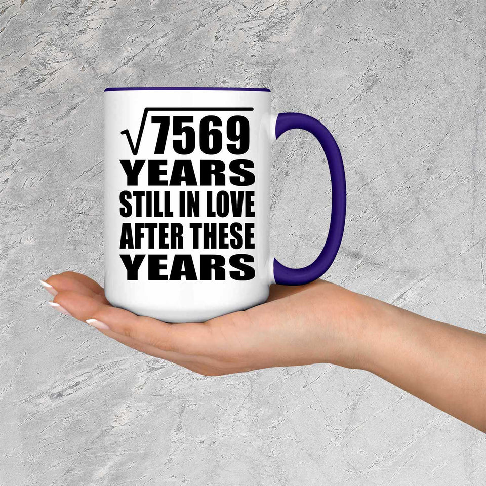 87th Anniversary Square Root of 7569 Years Still In Love - 15oz Accent Mug Purple