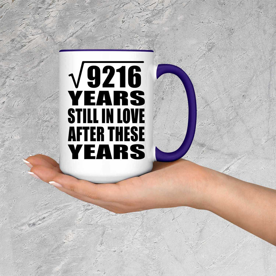 96th Anniversary Square Root of 9216 Years Still In Love - 15oz Accent Mug Purple
