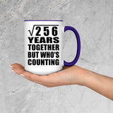 16th Anniversary Square Root of 256 Years Who's Counting - 15oz Accent Mug Purple