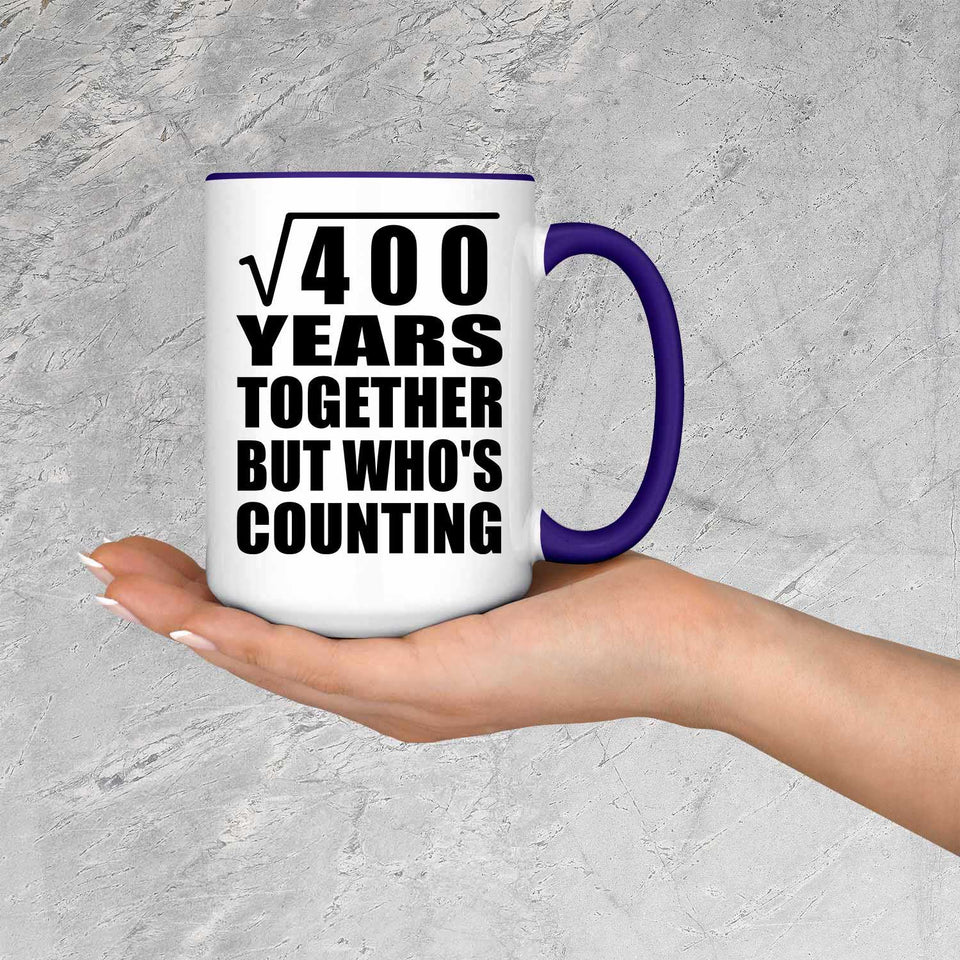 20th Anniversary Square Root of 400 Years Who's Counting - 15oz Accent Mug Purple