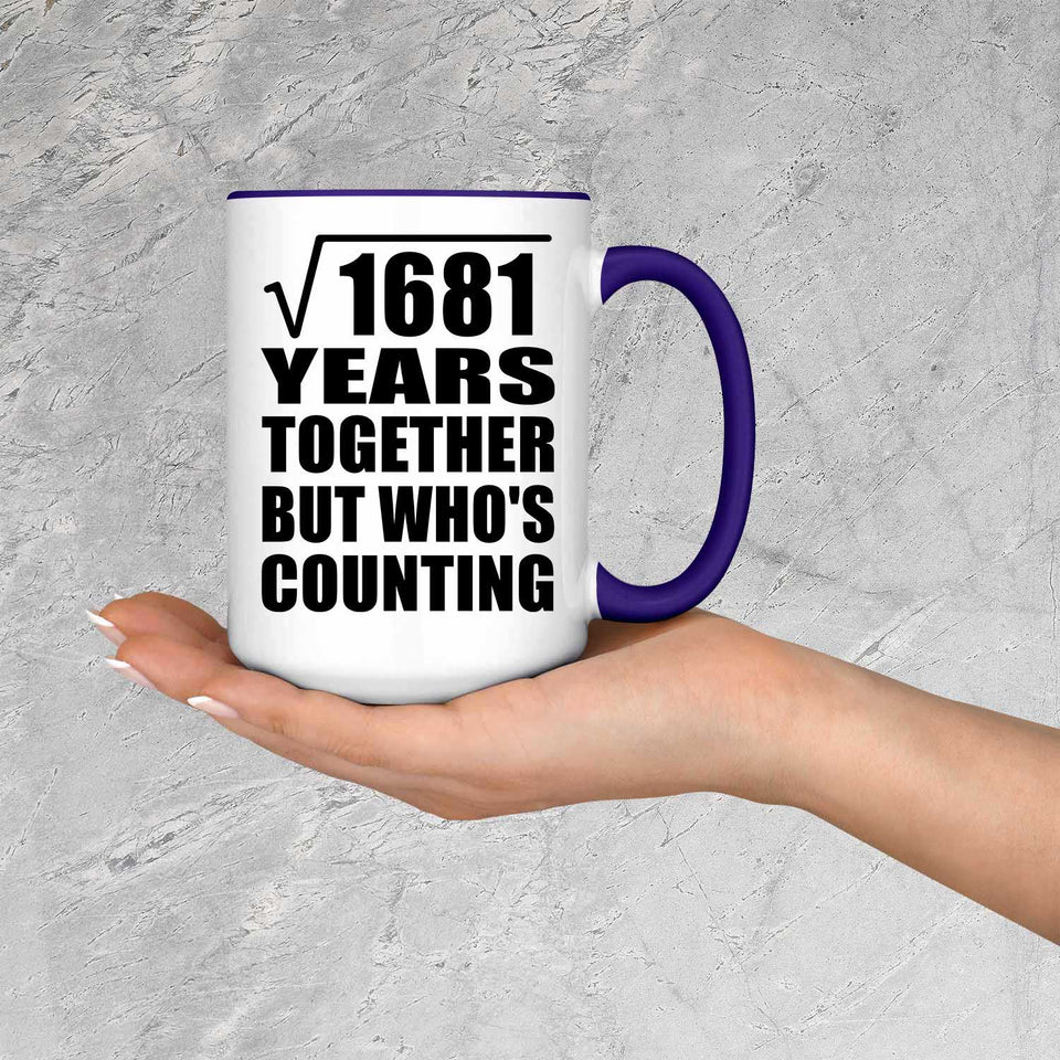 41st Anniversary Square Root of 1681 Years Who's Counting - 15oz Accent Mug Purple