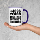 64th Anniversary Square Root of 4096 Years Who's Counting - 15oz Accent Mug Purple