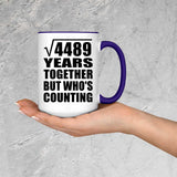 67th Anniversary Square Root of 4489 Years Who's Counting - 15oz Accent Mug Purple