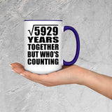 77th Anniversary Square Root of 5929 Years Who's Counting - 15oz Accent Mug Purple