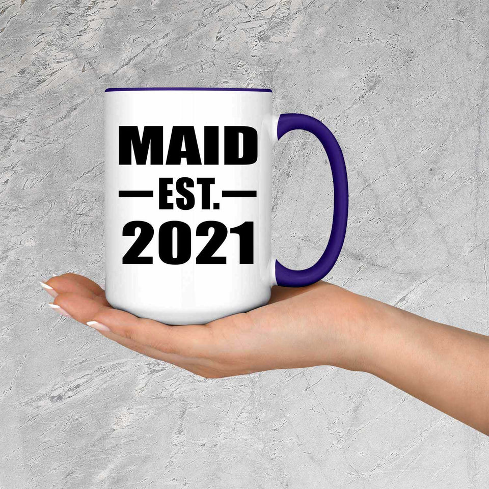 Maid Established EST. 2021 - 15oz Accent Mug Purple