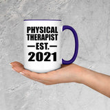 Physical Therapist Established EST. 2021 - 15oz Accent Mug Purple