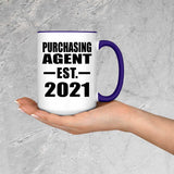 Purchasing Agent Established EST. 2021 - 15oz Accent Mug Purple