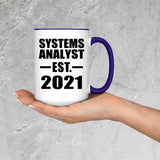Systems Analyst Established EST. 2021 - 15oz Accent Mug Purple