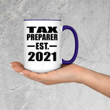 Tax Preparer Established EST. 2021 - 15oz Accent Mug Purple