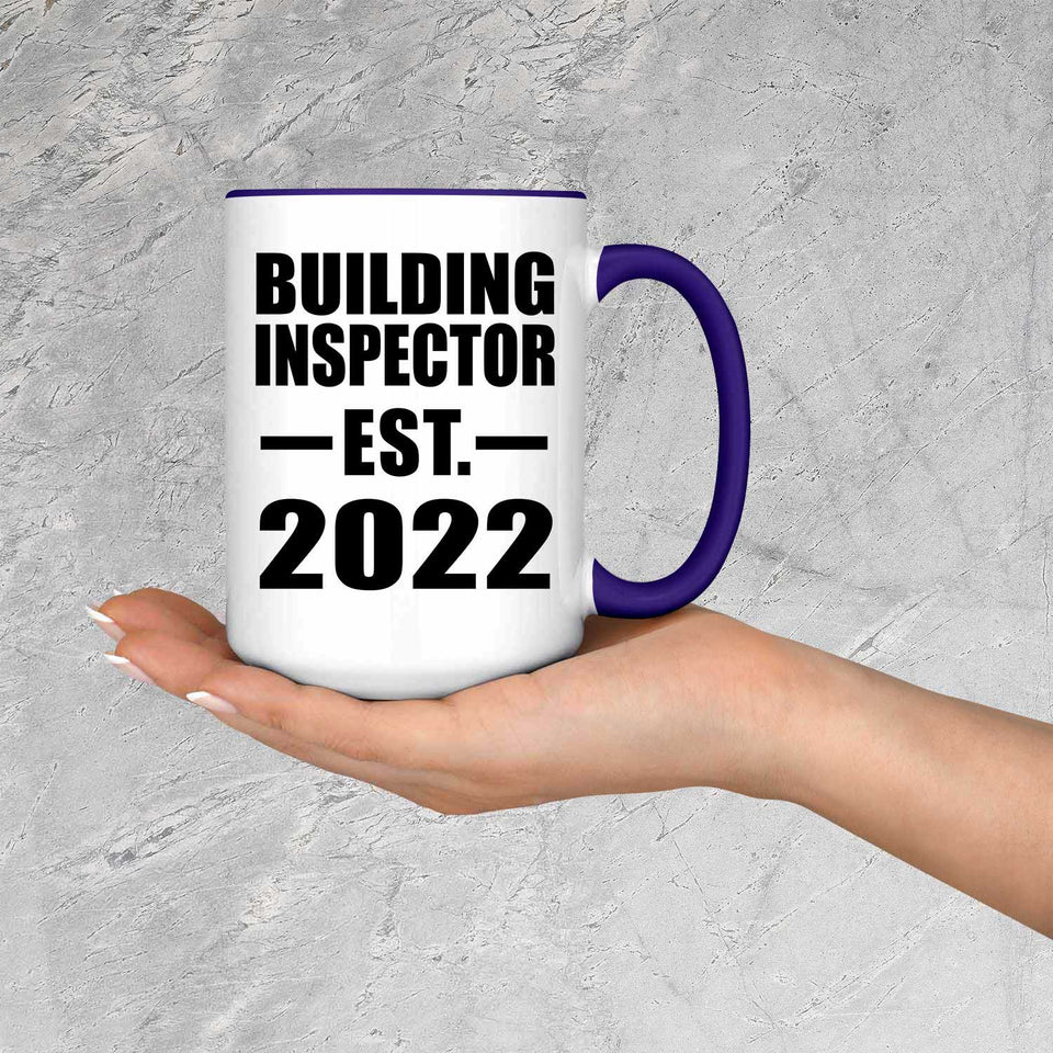 Building Inspector Established EST. 2022 - 15oz Accent Mug Purple