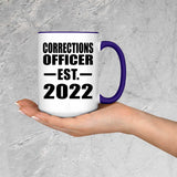 Corrections Officer Established EST. 2022 - 15oz Accent Mug Purple