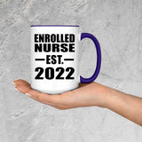 Enrolled Nurse Established EST. 2022 - 15oz Accent Mug Purple