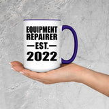 Equipment Repairer Established EST. 2022 - 15oz Accent Mug Purple