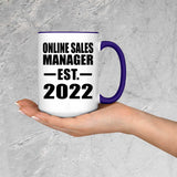 Online Sales Manager Established EST. 2022 - 15oz Accent Mug Purple
