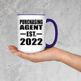 Purchasing Agent Established EST. 2022 - 15oz Accent Mug Purple