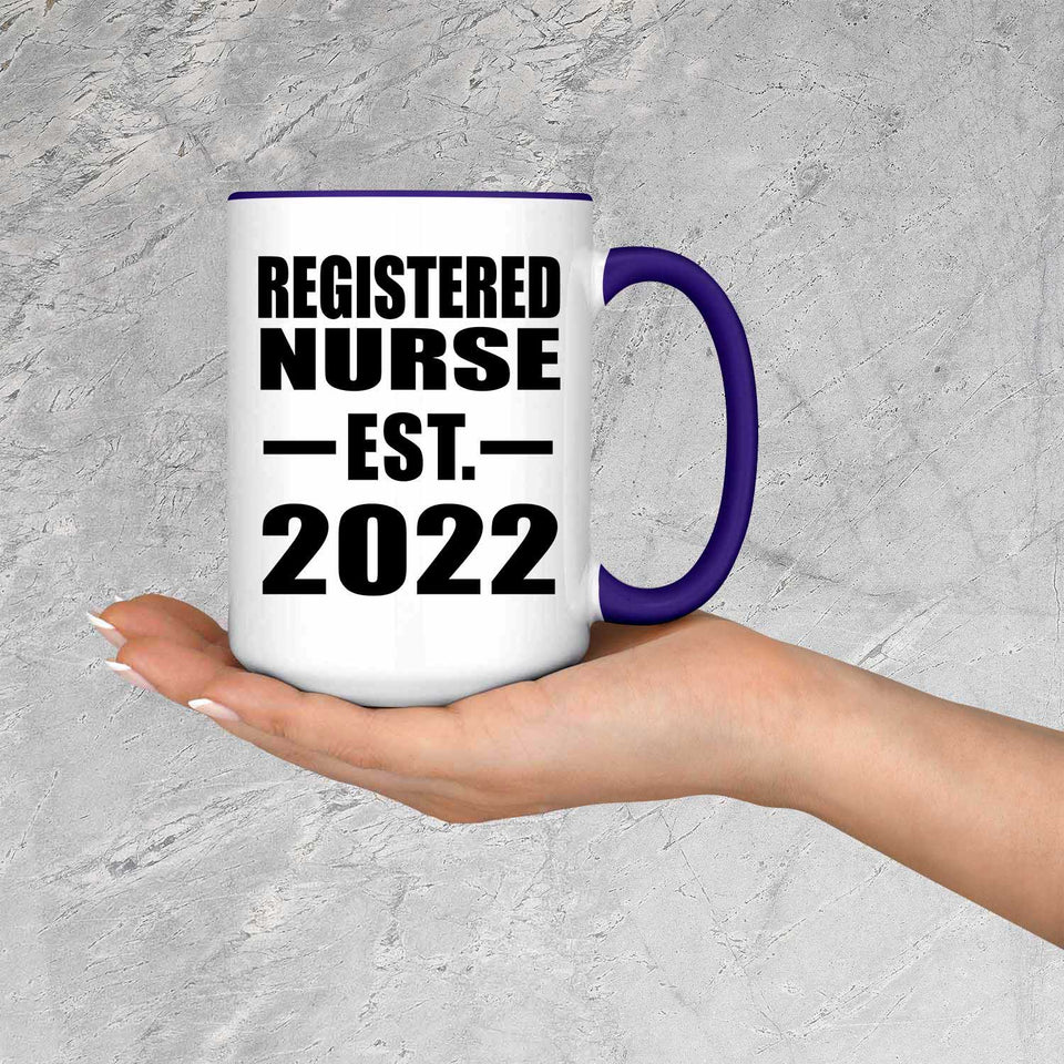 Registered Nurse Established EST. 2022 - 15oz Accent Mug Purple