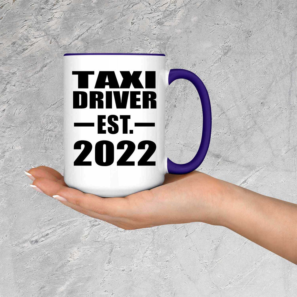 Taxi Driver Established EST. 2022 - 15oz Accent Mug Purple