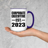 Corporate Executive Established EST. 2023 - 15oz Accent Mug Purple