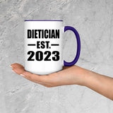Dietician Established EST. 2023 - 15oz Accent Mug Purple