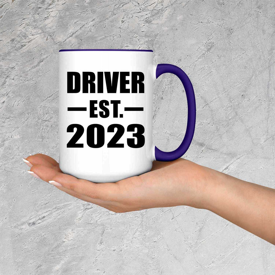 Driver Established EST. 2023 - 15oz Accent Mug Purple
