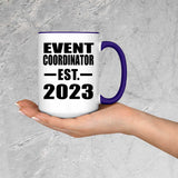 Event Coordinator Established EST. 2023 - 15oz Accent Mug Purple