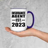 Insurance Agent Established EST. 2023 - 15oz Accent Mug Purple